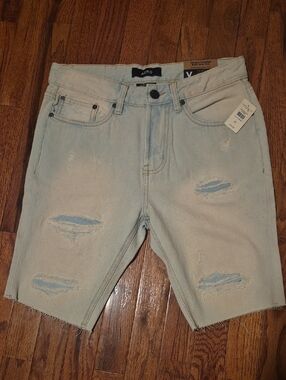 Aeropostale Light Blue Distressed Men's Denim Cutoff Shorts 29 Waist "Jorts"
